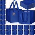 Windyun 50 Pcs Mini Paper Gift Bags with Handle 6 x 6 x 6'' Square Small Favor Bag with DIY Thank You Tag for Christmas Birthday Wedding Bridal Shower Bridesmaid Graduation Party (Dark Blue) by Windyun