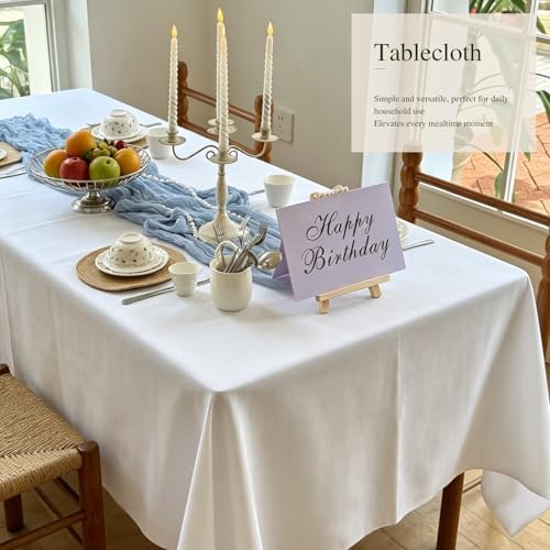 DRESSMAKER 10 Pack Ivory Table Cloth Rectangle 60X102 Inch Fit 6FT Table - Image 2