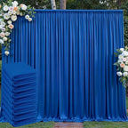 50ft x 10ft Wrinkle Free Royal Blue Backdrop Curtain for Party, Polyester Royal Blue Photo Backdrop Drapes 10 Panels 5x10ft for Birthday Photography Background Weddings Baby Shower Party by Outpain