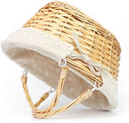 Wicker Basket Gift Baskets Empty Oval Willow Woven Picnic Basket Easter Candy Basket Storage Basket Wine Basket with Handle Egg Gathering Wedding Basket (Natural) - Image 5