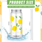 SiliFine 24 Pcs Lemon Party Favors Lemonade Cups with Lids and Straws - Image 2