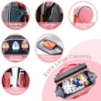 ISMGN Diaper Bag Backpack with Changing Station, Baby Bags for Girls, Pink - Image 3