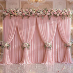 40x10ft Dusty Rose Backdrop Curtain Panels for Parties - Wrinkle Free Polyester Photo Curtain Backdrop Wedding Back Drop Fabric Drapes for Party Decorations Background for Photography by WishCare