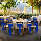 Royal Blue Satin Chair Sashes Bows, 6 x 108 inch, 50 Pcs - Image 2