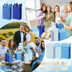 Kolldenn 50 Set Blue Gift Bags with Tissue Paper Thank You,Gradient Blue - Image 5