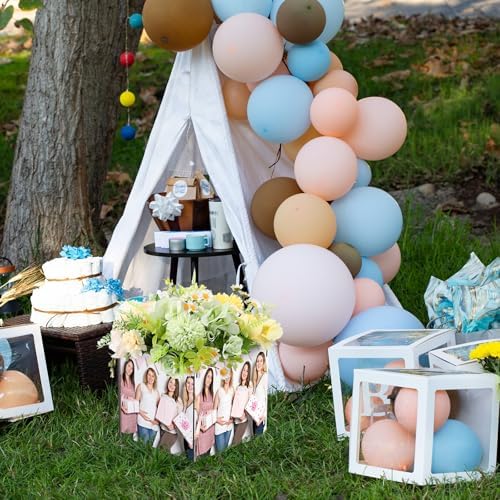 Weysat 4 Pcs Blank Sublimation Box Centerpieces for Baby Shower Wedding Birthday 6 Inch Wood Photo Display Gender Reveal Centerpieces Table Decoration Bridal Shower Birthday Party Favor - Image 2