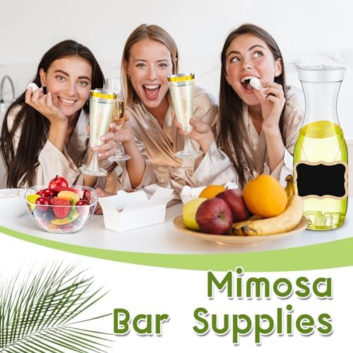 Mumufy 82 Pcs Mimosa Bar Supplies Carafes Flutes, Stylish, Colorful - Image 6