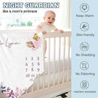 Personalized Baby Milestone Blanket for Boys Girls - Rabbit Pattern Baby Month Blanket- First Year Calendar Monthly Growth Chart - Halloween Birthday Gifts for Infant Todder - Image 6