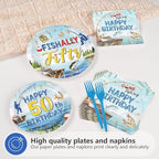 96Pcs Fishing 50th Birthday Party Decorations, Serves 24 - Image 3