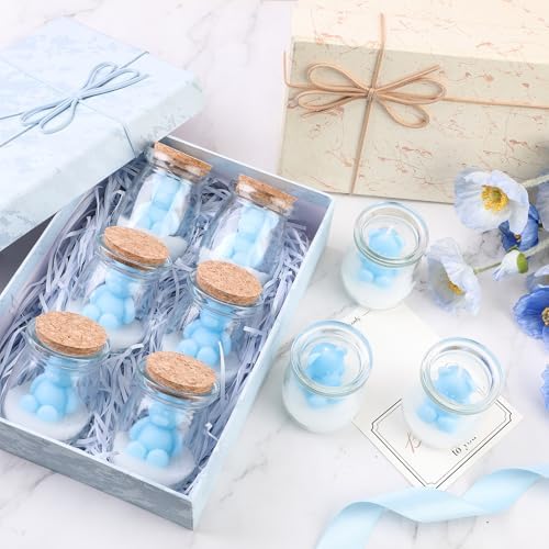 MTLEE 20 Sets Bear Baby Shower Favors Party Candle Blue - Image 2
