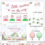 Jollyboom Sea Turtle Baby Shower Decorations Girl, a Little Hatchling Is On The Way Backdrop Banner Cake Topper Hanging Swirls Ceiling Streamers Garland Balloons Table Honeycomb Centerpieces - Image 6