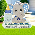 It's a Boy Yard Sign, Personalized Elephant Decor, Welcome Home by Cute+News