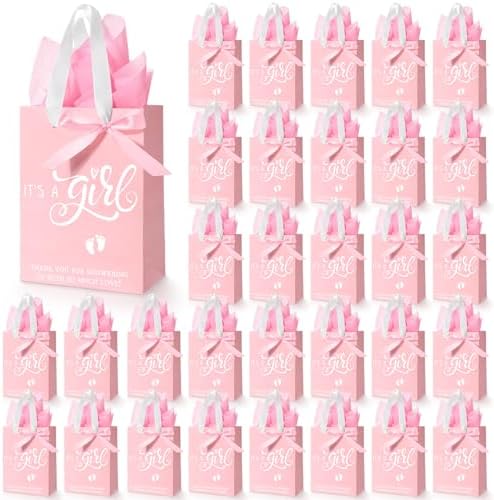 Qilery 50 Sets 8" Baby Shower Favor Bags, It's a Boy Gift Bags with Handle by Qilery