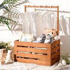 Suzile Baby Shower Crate Wooden Closet Baby Basket Gift,Claybank - Image 6