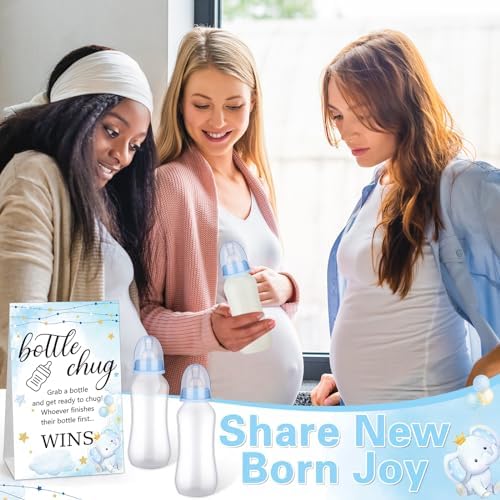 Trelaco 12 Pcs Baby Shower Bottle Chug Game, Elephant, Blue - Image 5