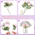 Zeyune 12 Sets Mason Jar Flowers Centerpiece Table Decorations,Purple,Pink - Image 2