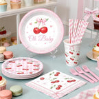 Shes the Cherry on Top Baby Shower Party Decorations, Pink and Red - Image 5