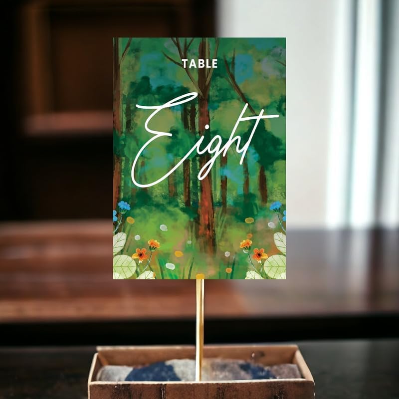 Forest Table Cards Number 1-40 Double Sided For Wedding Reception Event Party Baby Shower Birthday 4x6, AT-TABLE-CARD-849 - Image 2