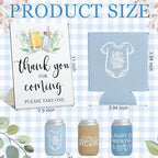 SiliFine 37 Pcs a Baby Is Brewing Blue Can Coolers Baby Shower Party Favors - Image 3