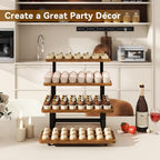 IBUYKE 4 Tier Cupcake Stand,Tiered Display Stand,Brown TLJ018H - Image 2
