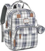 RUVALINO Diaper Bag Backpack, Multifunction Travel Pack Maternity Baby Changing Bags, Large Capacity, Waterproof, Blue Plaid by RUVALINO