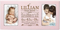 Personalized New Baby birth announcement picture frame for newborn boys and girls Custom engraved photo frame for new mom and dad parents and grandparents holds 2 4x6 photos (Pink) by LifeSongMilestones