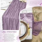 30 Pack Purple Cheesecloth Table Runner 17x108 Inches Boho Home Decor - Image 5