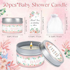 50Set Baby Shower Candle Party Favors Pink Flower Lavender Scented Candles Bulk Favors for Guests Girl Boy Baby Shower Gender Reveal Party Gifts (Pink Flower) - Image 2