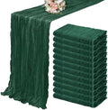 YMHPRIDE 12 Pack Cheesecloth Table Runner 35x120in Dark Green Table Runner by YMHPRIDE