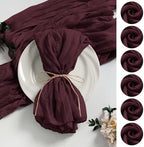 LZY 60 Pack Gauze Cheesecloth Napkins 20x20 Inch Dinner Cloth Napkins, Soft Boho Table Napkins Rustic Wrinkled Cheese Cloth Napkins Bulk for Wedding Party Baby Shower Event Decor (Burgundy) by Lightupyourparty