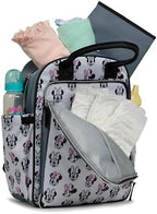 Disney Diaper Bag Backpack with Changing Pad Minnie Mouse – 16” Nylon Baby Bag for Parents, Insulated Bottle Holders, Multiple Storage Pockets - Image 6