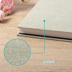 Large Photo Album Self Adhesive 4x6 8x10 10x12 13x12.8 Magnetic Scrapbook Album 12.6x11 Inch 60 Sticky Pages Linen Cover DIY Photo Album with A Metallic Pen and DIY Stickers(Grass - Image 4