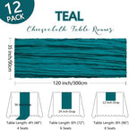 12 Pack 35 x 120 Inch Teal Table Runner Cheesecloth 10Ft - Image 2
