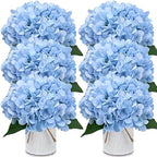 Set of 6 Artificial Flower Table Centerpieces (Light Blue, 6 X Flower Table Centerpieces) by XOETCP