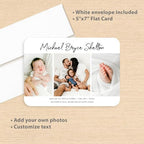 Let's Make Memories Personalized Baby Announcement Cards - Birth, Adoption - Boy, Girl - Premium Quality Custom Photo Cards for Mailing - 5x7 - Includes White Envelopes - Bold Script - 25 ct - Image 3