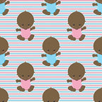Cute Baby African American Wrapping Paper Black Gift Wrap Premium Gender Reveal Party Decoration Baby Shower Decor (12 foot x 30 inch roll), Pink, Blue by Unknown
