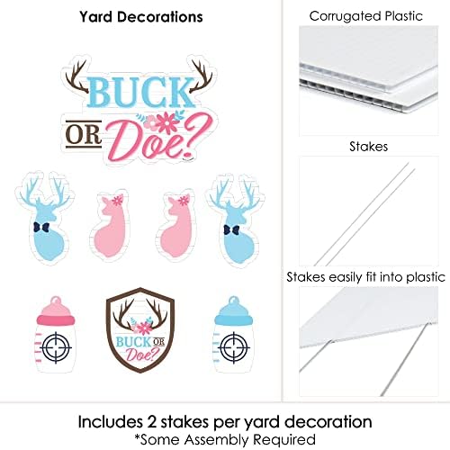 Big Dot of Happiness Buck or Doe - Yard Sign and Outdoor Lawn Decorations - Hunting Gender Reveal Party Yard Signs - Set of 8 - Image 4