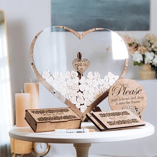 Guest Book Alternatives - Personalized Wedding Guest Book - Guest Book - Wooden Drop Box - Rustic Wedding Decor - Wedding Decor - Wooden Drop Box - Personalized Wedding Guest Book Alternative - Set A - Image 2