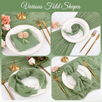 Cloth Napkins Set of 60 Sage Green Napkins 20x20inch Cheesecloth Napkin Rustic Boho Gauze Washable Dinner Napkin Cloth Bulk for Wedding Party Bridal Baby Shower Thanksgiving Table Decor - Image 6