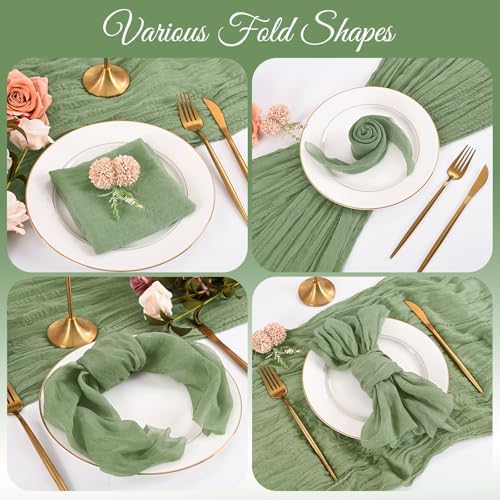 50 Pack Sage Green Napkins 20x20Inch Cheesecloth Napkins - Image 5