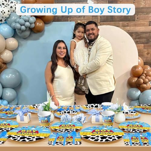 Cartoon Boy Story Baby Shower Decorations Plates 25 Guests,175 Pcs It's A Boy Story Baby Shower Cardstock Paper Plates Napkins Cups Cutlery Set Party Decorations (Pack of 3) - Image 5