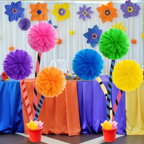 Tinlade 6 Pcs 14 Inch Classroom Party Decoration Pom Pom Supplies,Colorful - Image 5