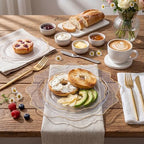 WDF 350Pcs Clear and Gold Plastic Plates - Heavy Duty Clear Plates Disposable - Gold Dinnerware Sets of 100 Plastic Plate 150Silverware 50 Cups 50 Napkins for Wedding/Baby Shower - Image 5