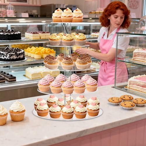 Cupcake Stand for 53 Cupcakes Clear 5 Tier Round Cupcake Tower for Wedding - Image 2