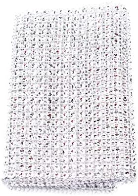 MaikOn Ribbon for Flower Bouquet, 24 Row 10 Yard Diamond Sparkling Rhinestone Mesh Ribbon Roll DIY Arts Crafts Wedding Birthdays Baby Shower Decorations - Silver, as described - Image 4