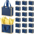 EQOREIIN 50 Pcs Metallic Paper Small Gift Bags with Handles & Tissue Paper by EQOREIIN