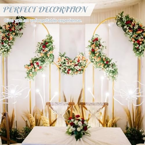 Metal Arch Stand and Cover Set,1 Dusty Blue Spandex Fitted Backdrop with 1 Gold Wedding Arched Stand Frame for Parties Birthday Baby Shower Bridal Banquet Decoration (6.6FT) - Image 7