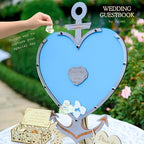 Wedding Guest Book Alternative Drop Box Frame - Anchor Nautical Beach Wood - Image 2