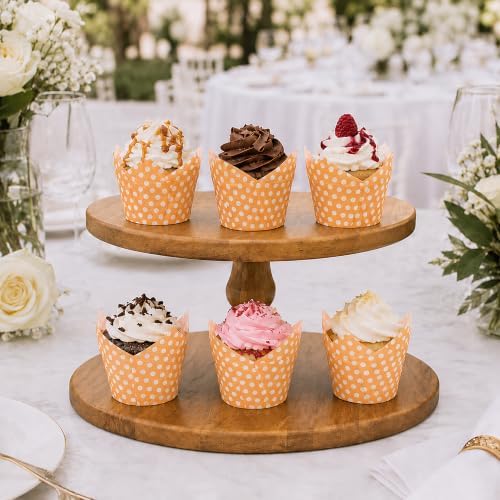 Restaurantware Panificio 1.2 Ounce Round Paper Cups 200 Polka-Dot Printed Baking Liners - Durable Disposable Orange Paper Baking Cups Withstands Up To 425F Ideal For Eclairs And Cupcakes - Image 3