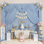 50ftx10ft Wrinkle Free Dusty Blue Backdrop Curtains for Parties, Silky Polyester Photo Backdrop Drapes 10 Panels 5x10ft Back Drop Cloth for Wedding Birthday Baby Shower Photography Background by ENJOYYOURPARTY